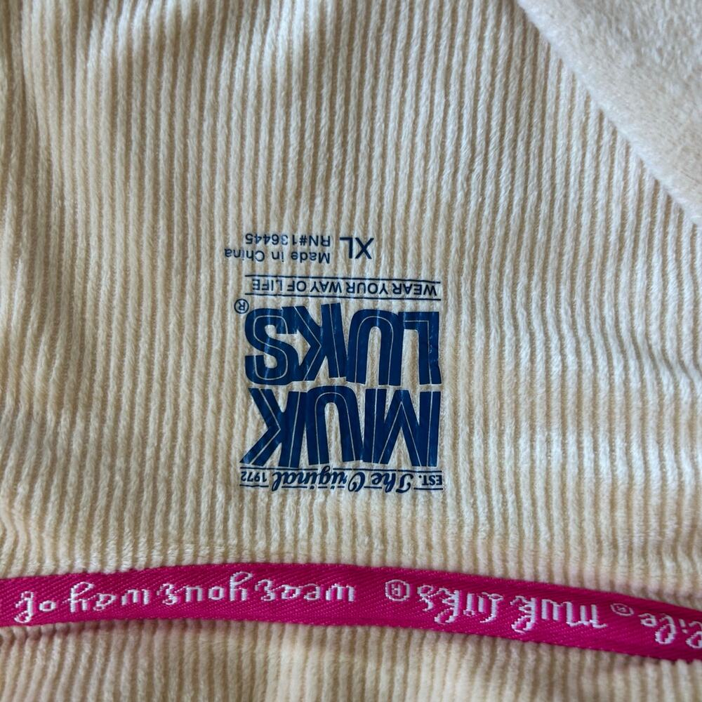 Muk Luks Ribbed Cord Knit Shacket, Button Closure, Beige, Size XL